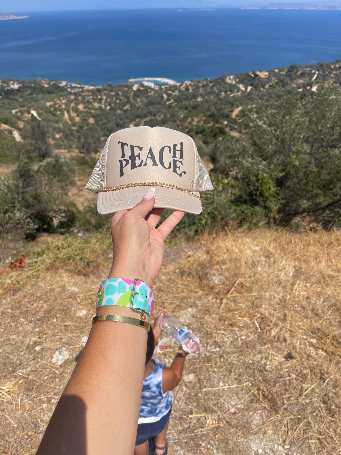 Teach Peace Khaki Trucker